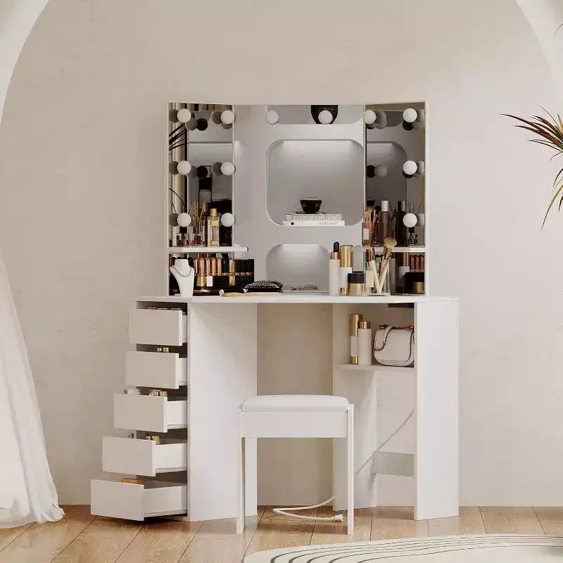 Coiffeuse d'angle avec miroir