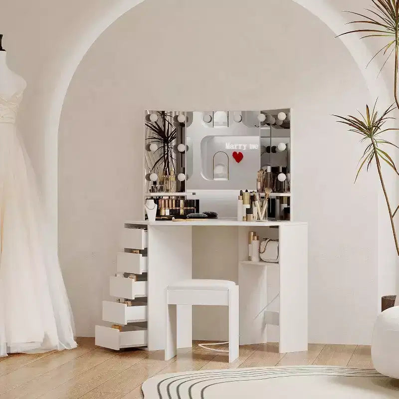 Coiffeuse d'angle avec miroir
