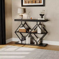 COZONY 39 Narrow Entryway Console Table with 3-Tier Open Storage Industrial Sofa Table with Diamond Metal Frame for Hallway & Foyer