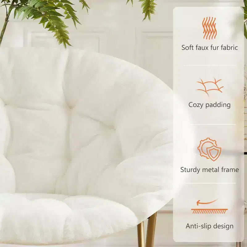 Fauteuil confortable moderne en fausse fourrure