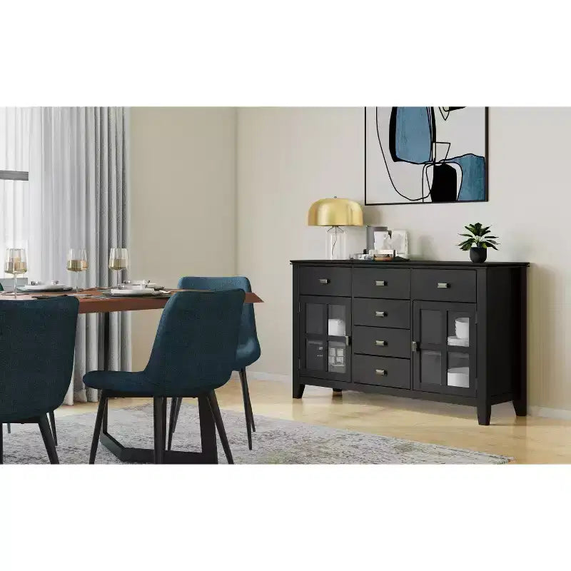 Buffet en bois massif de style transition