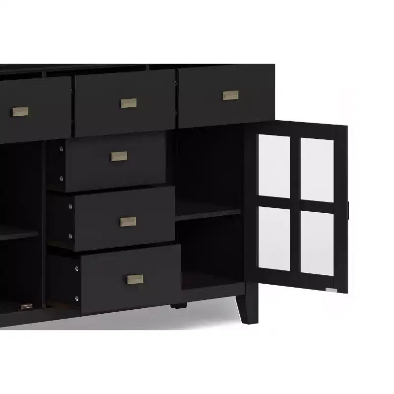 Buffet en bois massif de style transition