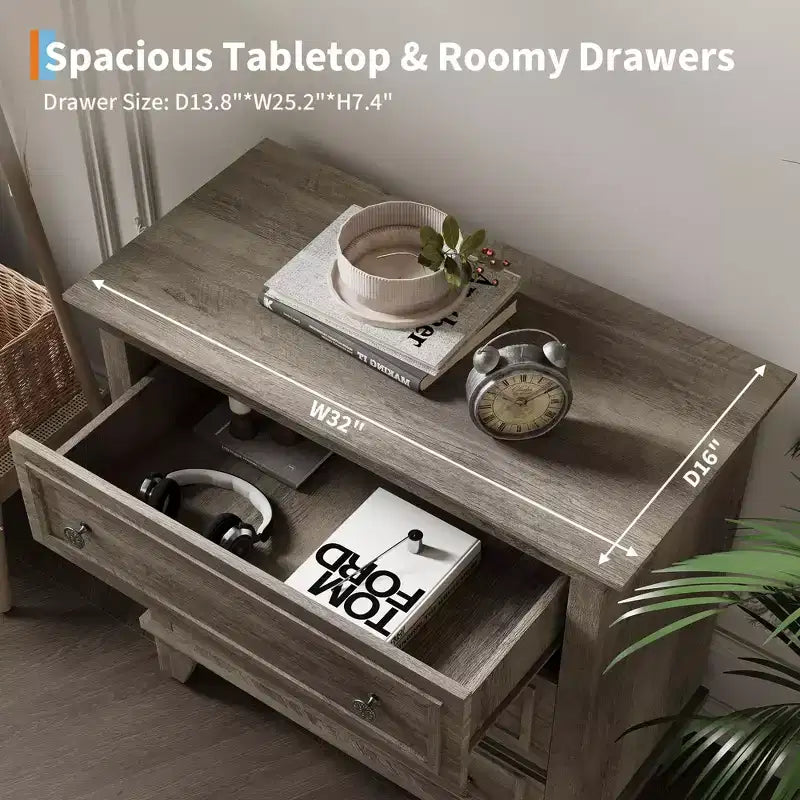 Coiffeuse autoportante, armoire de rangement en bois