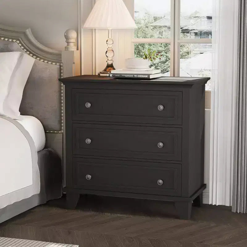COZONY Freestanding 3-Drawer Dresser Rustic Wooden Storage Chest for Bedroom Living Room & Entryway