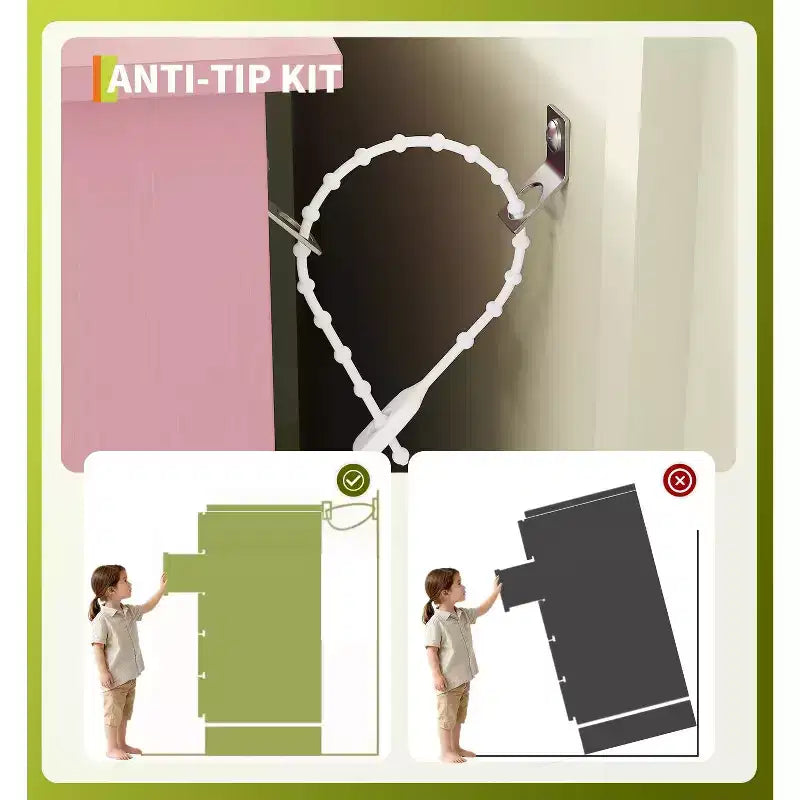 Une armoire intelligente à quatre tiroirs avec lumières LED RGB et chargement sans fil.