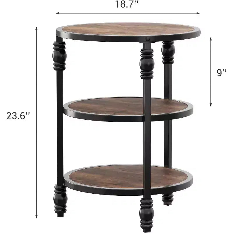 Table de chevet en métal et bois/table de chevet