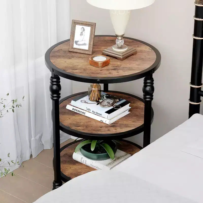 Table de chevet en métal et bois/table de chevet
