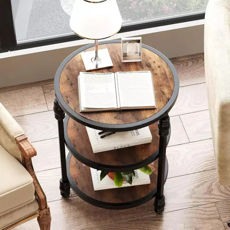 Table de chevet en métal et bois/table de chevet