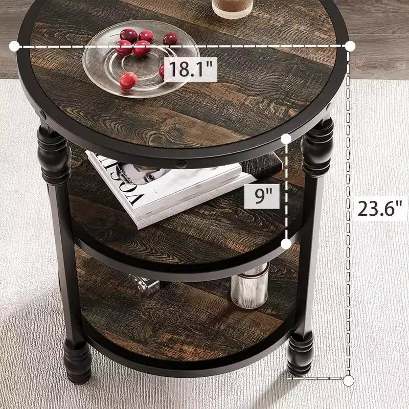 Table de chevet en métal et bois/table de chevet