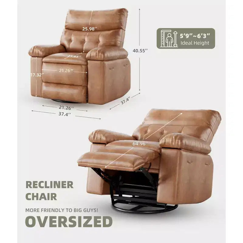 Fauteuil inclinable manuel extra large en cuir PU