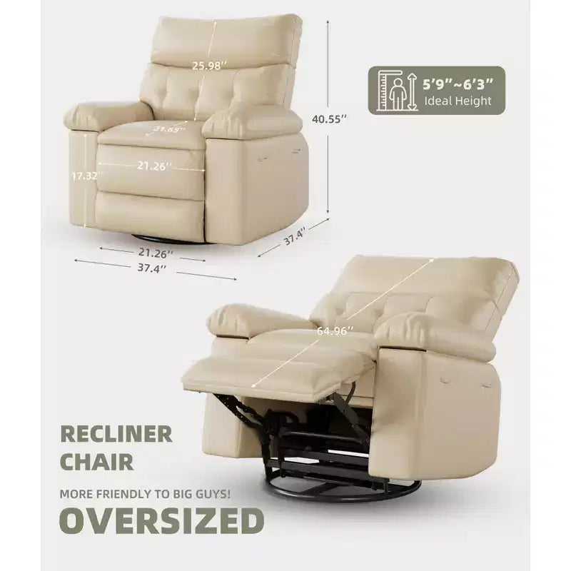 Fauteuil inclinable manuel extra large en cuir PU
