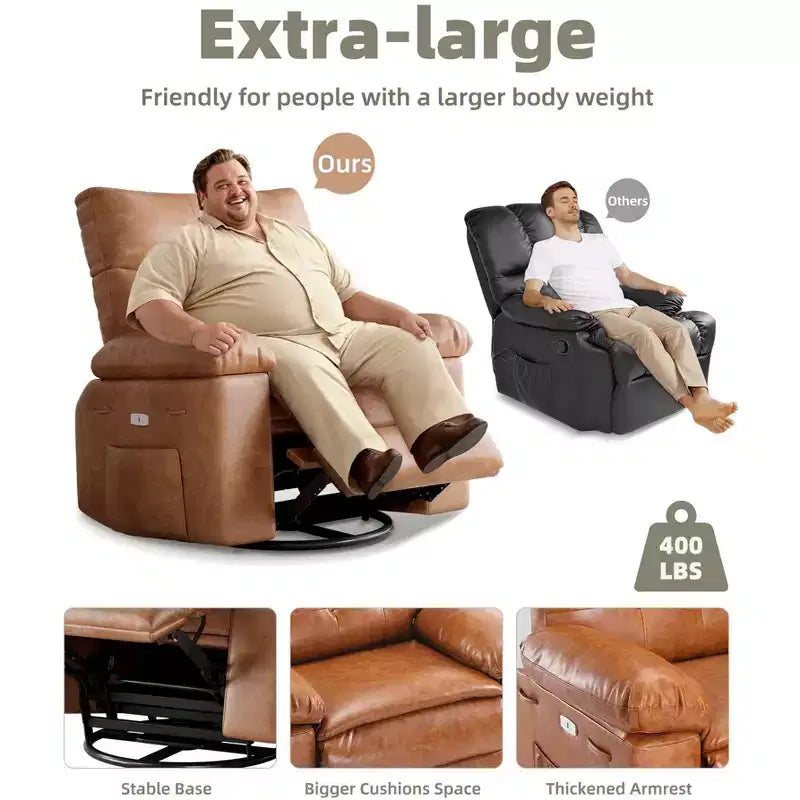Fauteuil inclinable manuel extra large en cuir PU