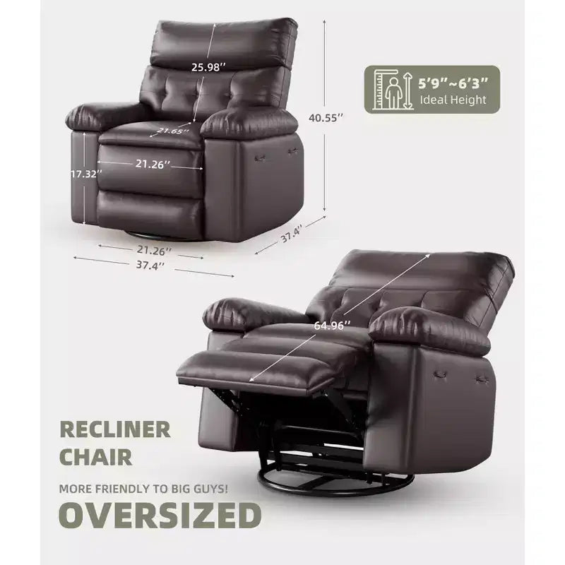 Fauteuil inclinable manuel extra large en cuir PU