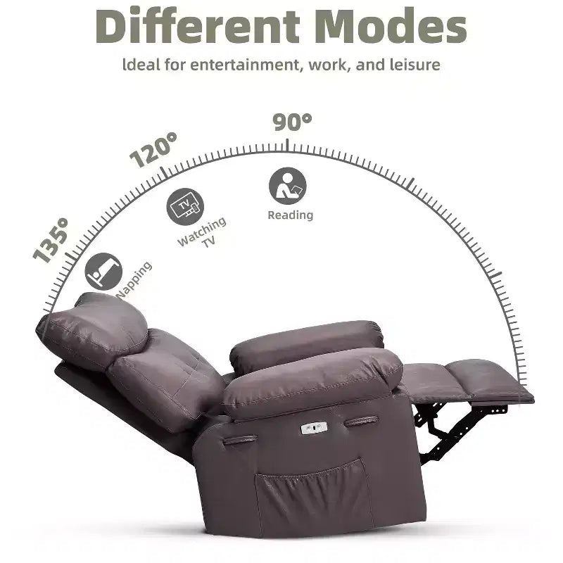 Fauteuil inclinable manuel extra large en cuir PU