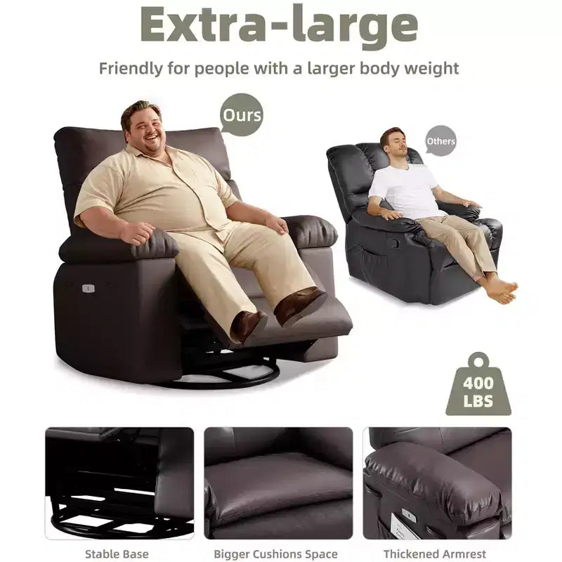 Fauteuil inclinable manuel extra large en cuir PU