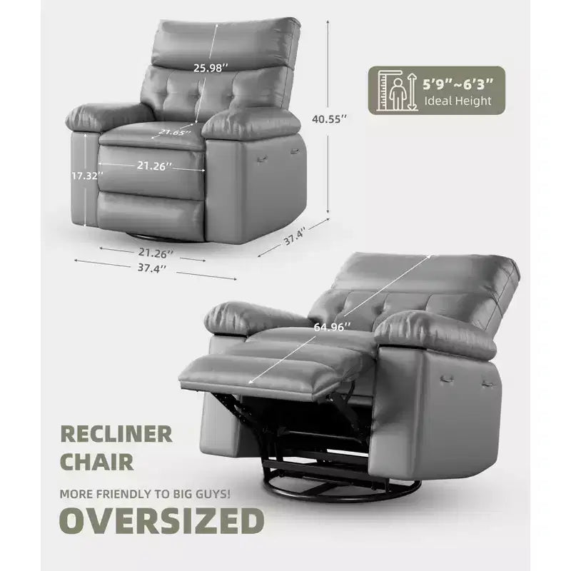 Fauteuil inclinable manuel extra large en cuir PU