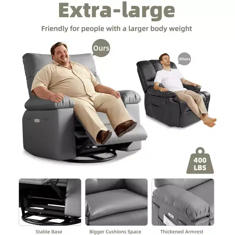 Fauteuil inclinable manuel extra large en cuir PU
