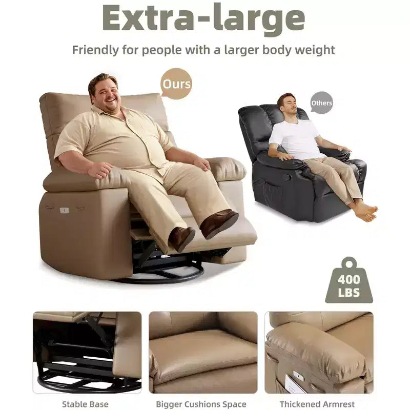 Fauteuil inclinable manuel extra large en cuir PU