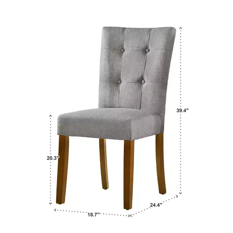 Chaise de salle à manger capitonnée en bois de cerisier