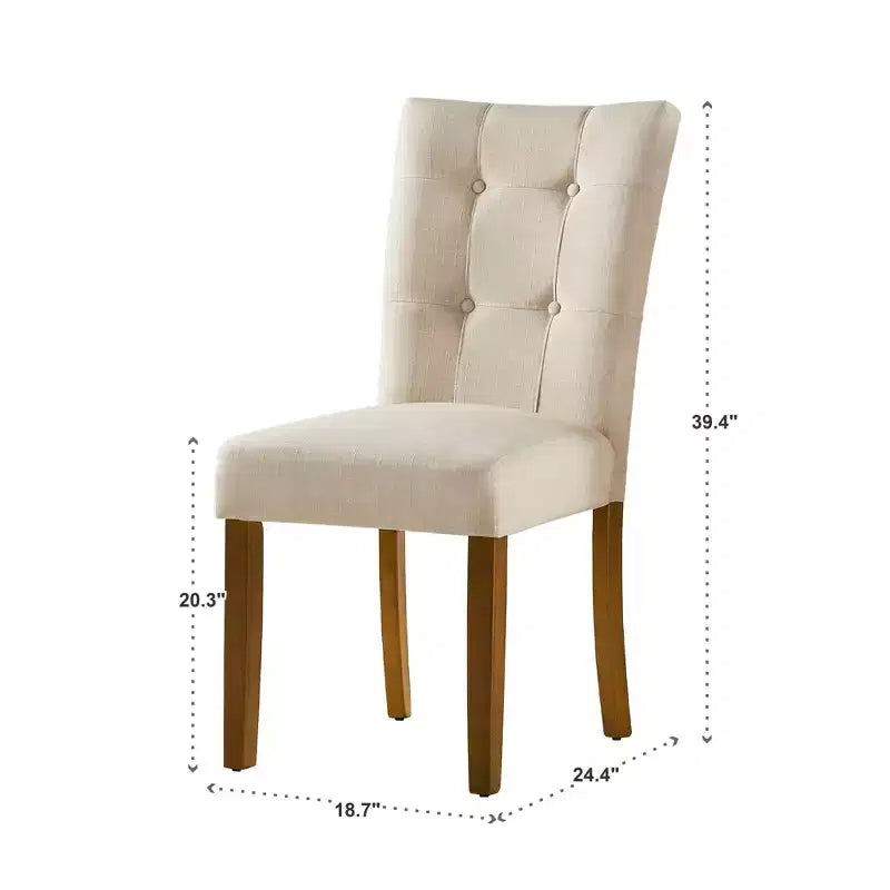 Chaise de salle à manger capitonnée en bois de cerisier