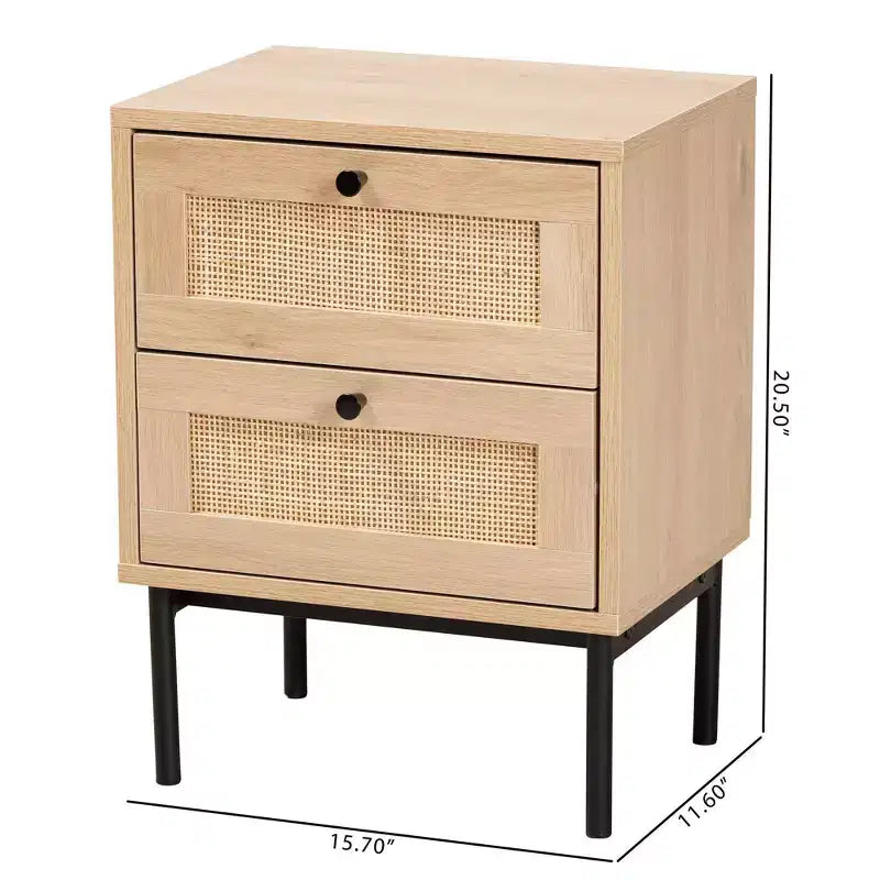 Table de chevet à deux tiroirs