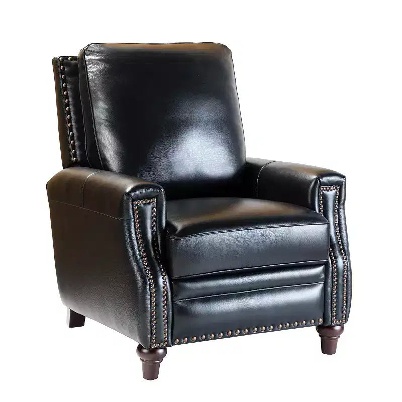 Fauteuil inclinable en cuir véritable de style transitionnel