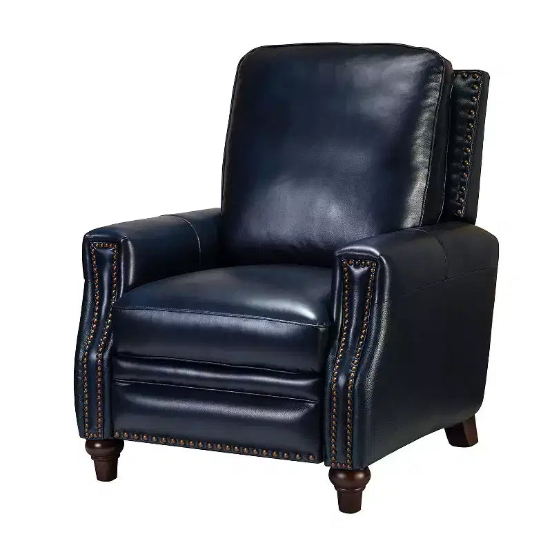 Fauteuil inclinable en cuir véritable de style transitionnel