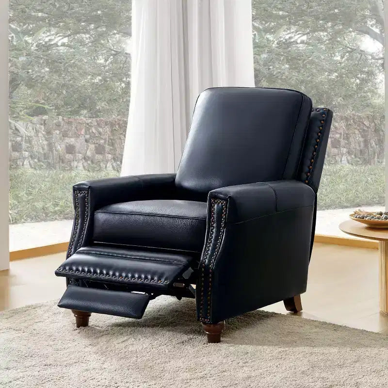 Fauteuil inclinable en cuir véritable de style transitionnel