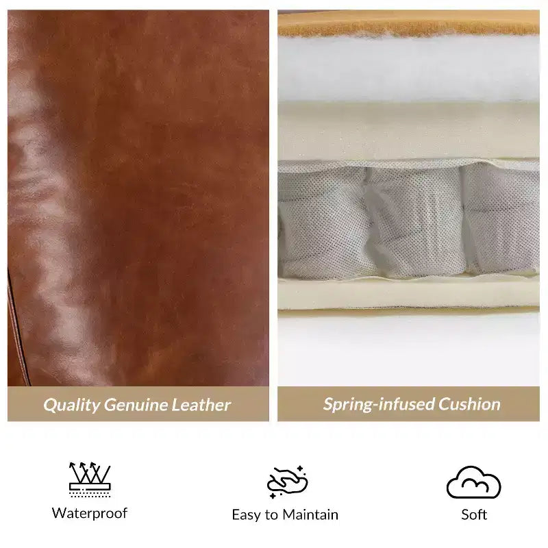 Fauteuil inclinable en cuir véritable de style transitionnel