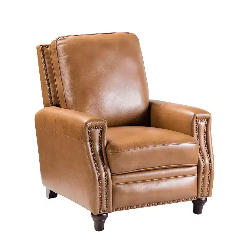 Fauteuil inclinable en cuir véritable de style transitionnel