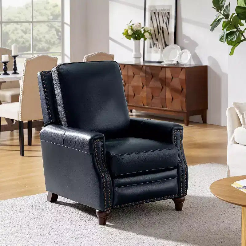 Fauteuil inclinable en cuir véritable de style transitionnel