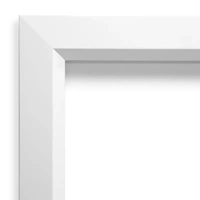 Miroir mural de salle de bain en bois blanc sans biseaux