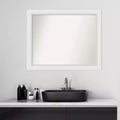 Miroir mural de salle de bain en bois blanc sans biseaux