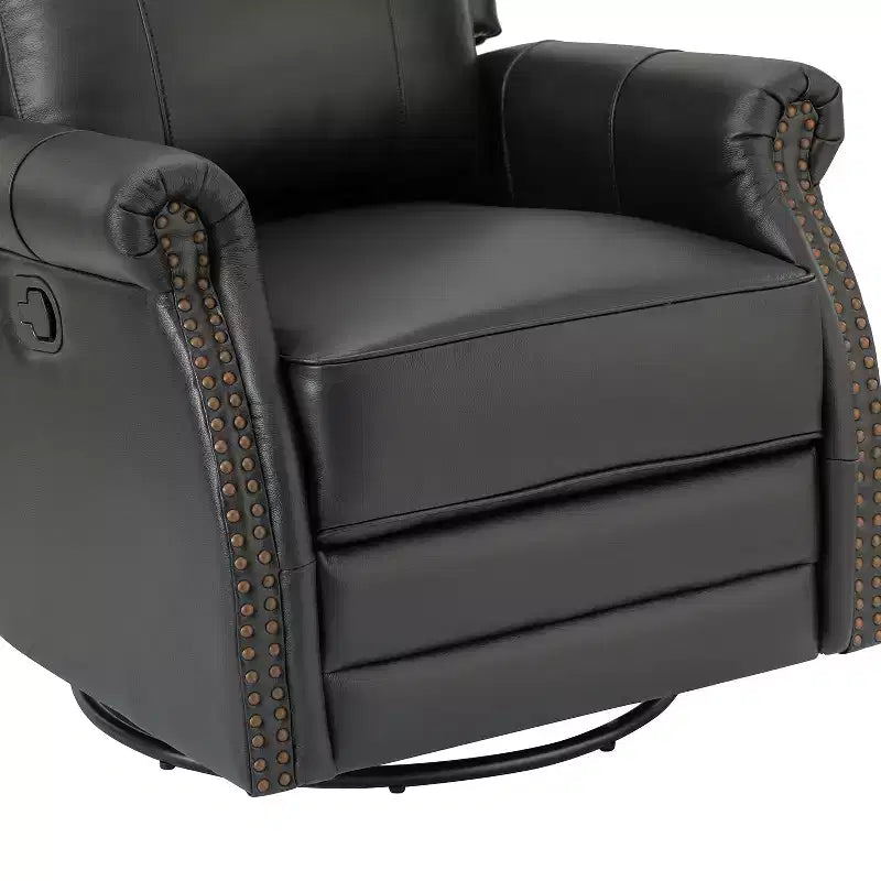 Fauteuil inclinable manuel en cuir véritable