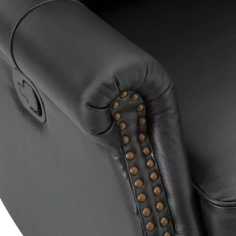 Fauteuil inclinable manuel en cuir véritable