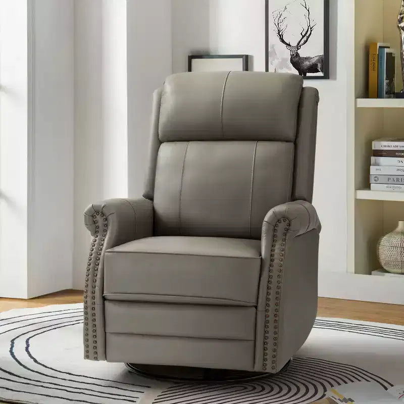 Fauteuil inclinable manuel en cuir véritable