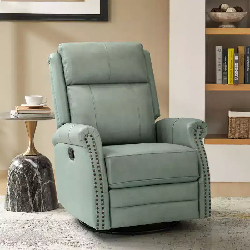 Fauteuil inclinable manuel en cuir véritable