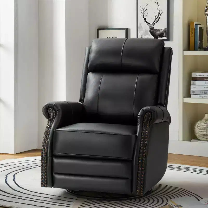 Fauteuil inclinable manuel en cuir véritable