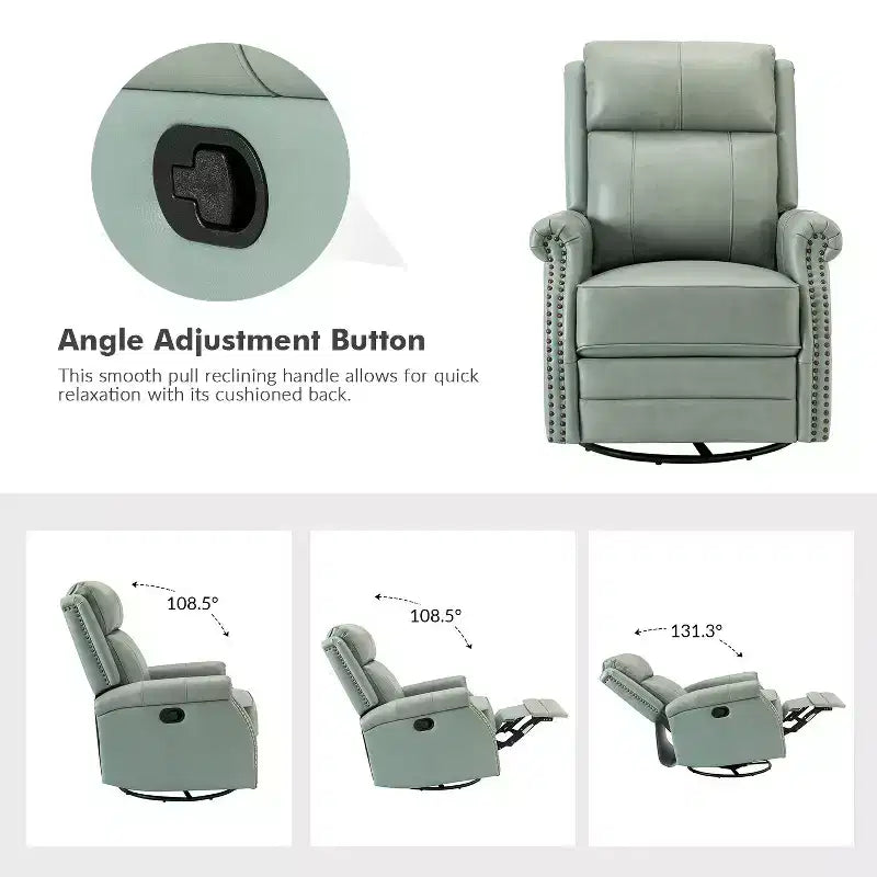 Fauteuil inclinable manuel en cuir véritable