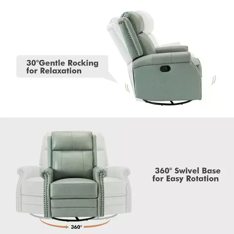 Fauteuil inclinable manuel en cuir véritable
