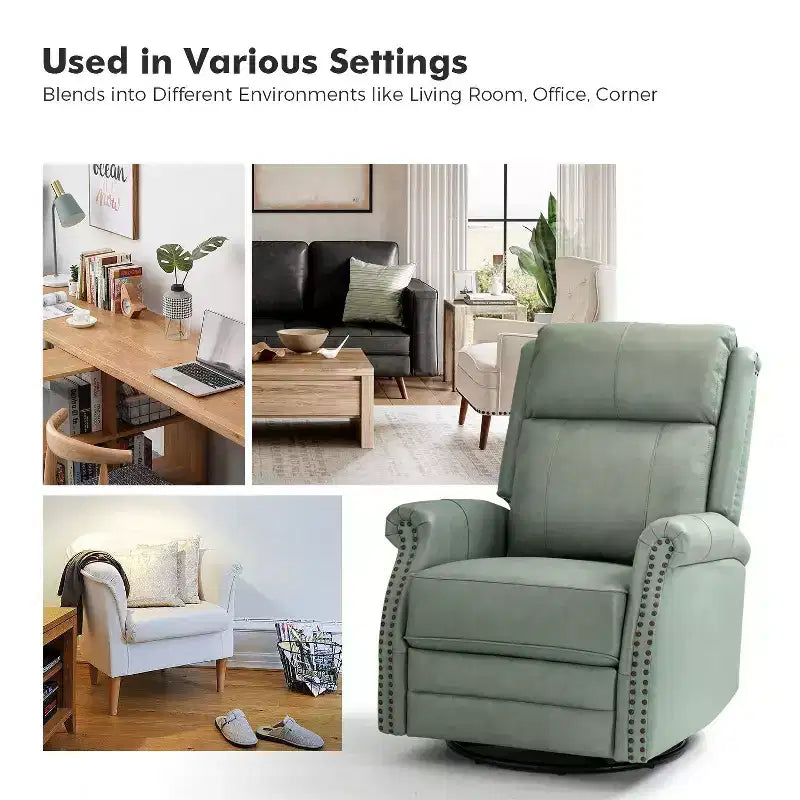 Fauteuil inclinable manuel en cuir véritable