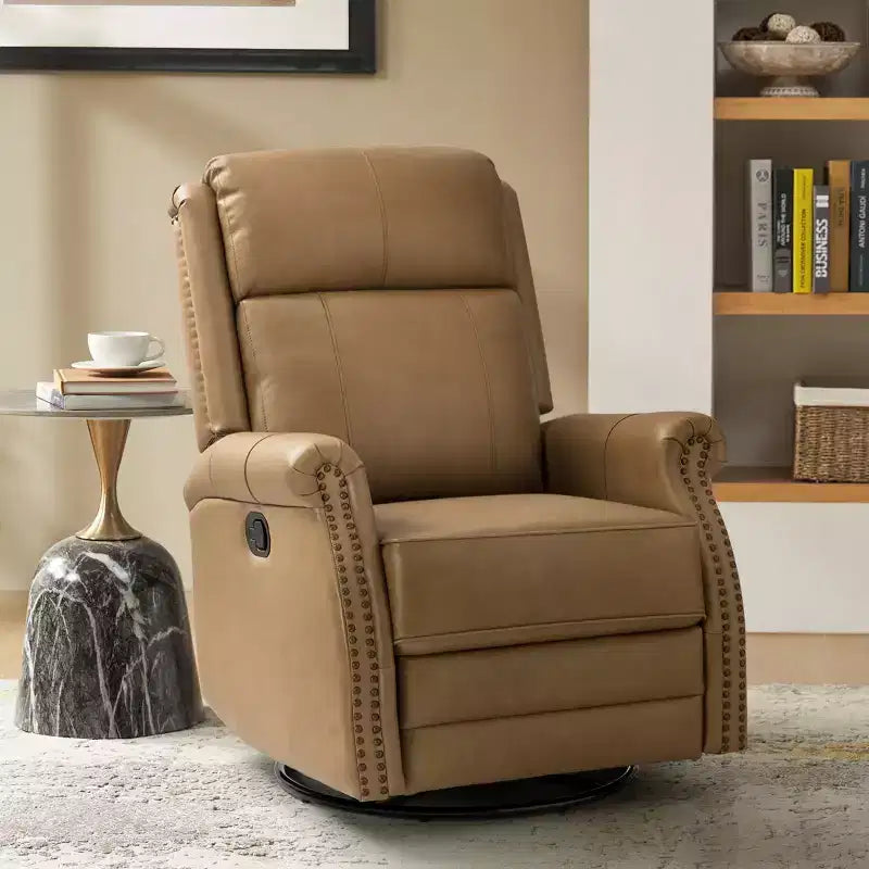 Fauteuil inclinable manuel en cuir véritable