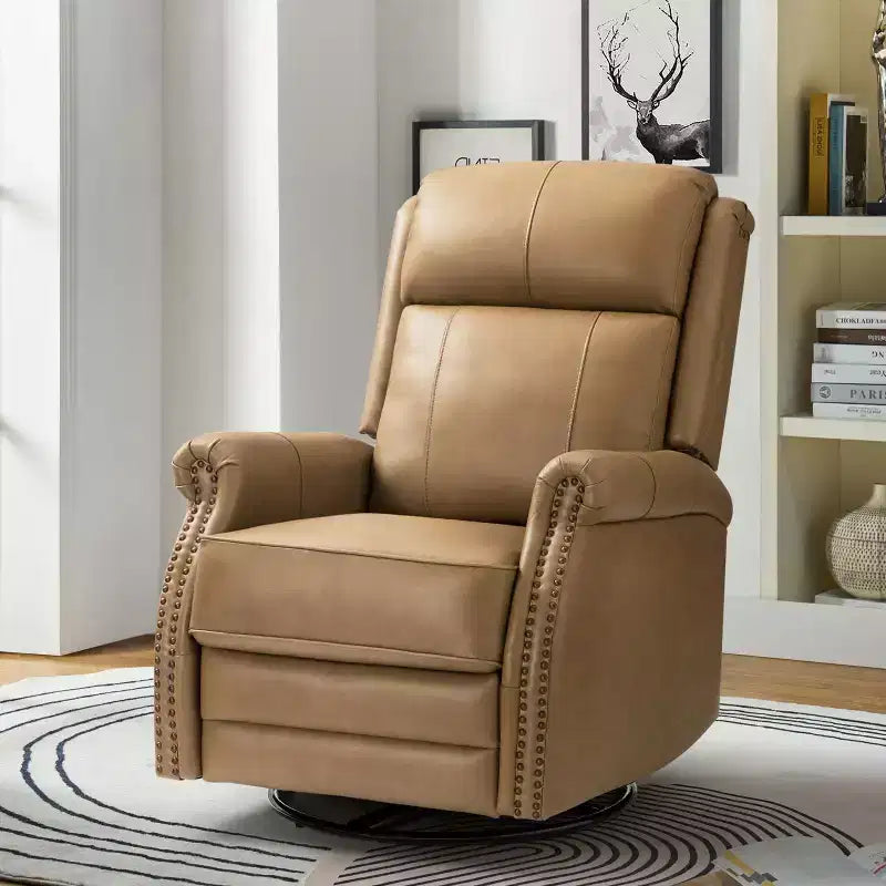 Fauteuil inclinable manuel en cuir véritable