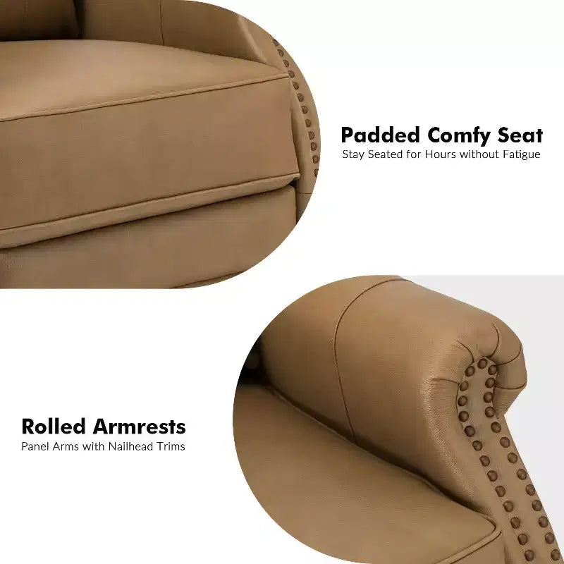 Fauteuil inclinable manuel en cuir véritable