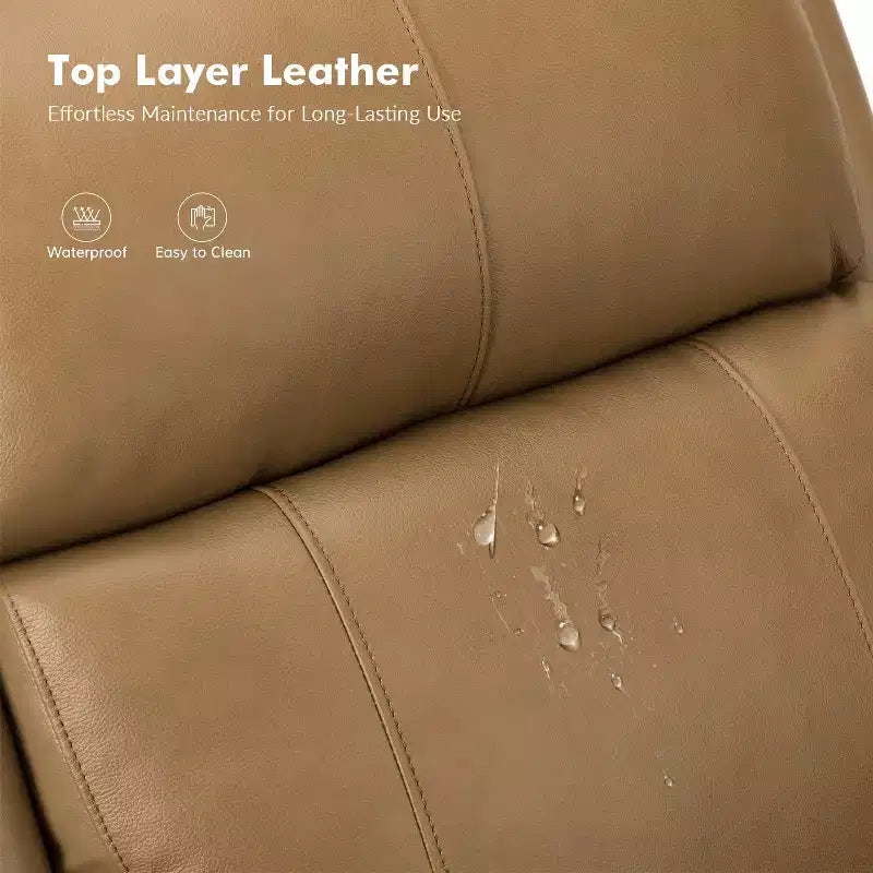 Fauteuil inclinable manuel en cuir véritable