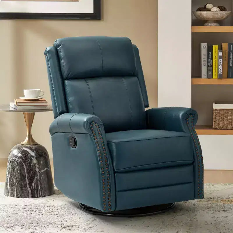 Fauteuil inclinable manuel en cuir véritable