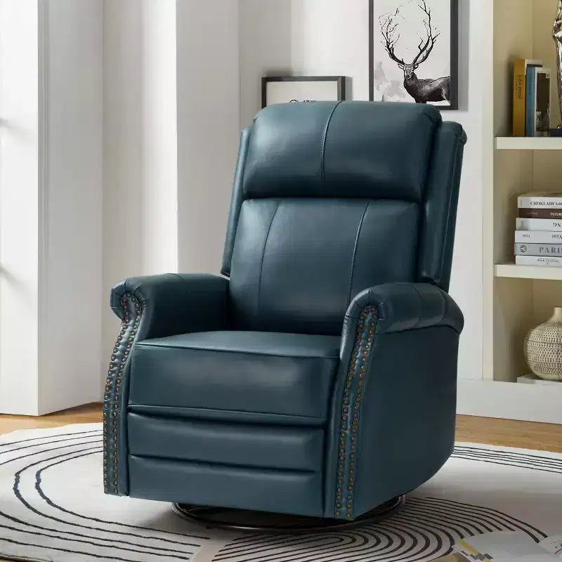 Fauteuil inclinable manuel en cuir véritable