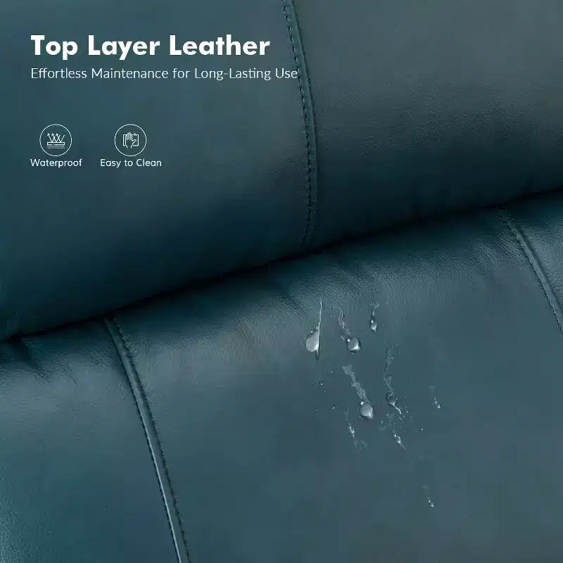 Fauteuil inclinable manuel en cuir véritable