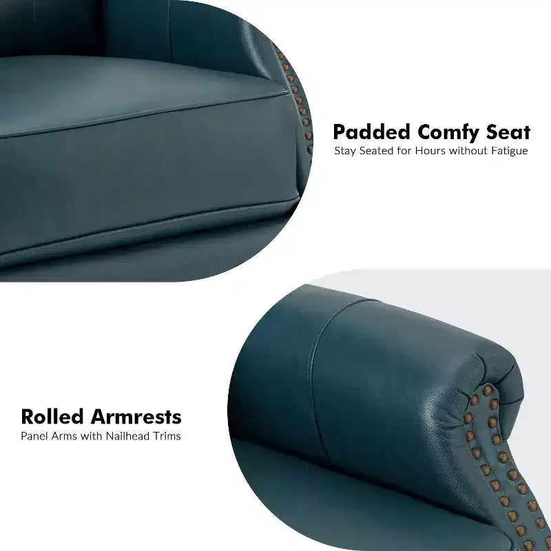 Fauteuil inclinable manuel en cuir véritable