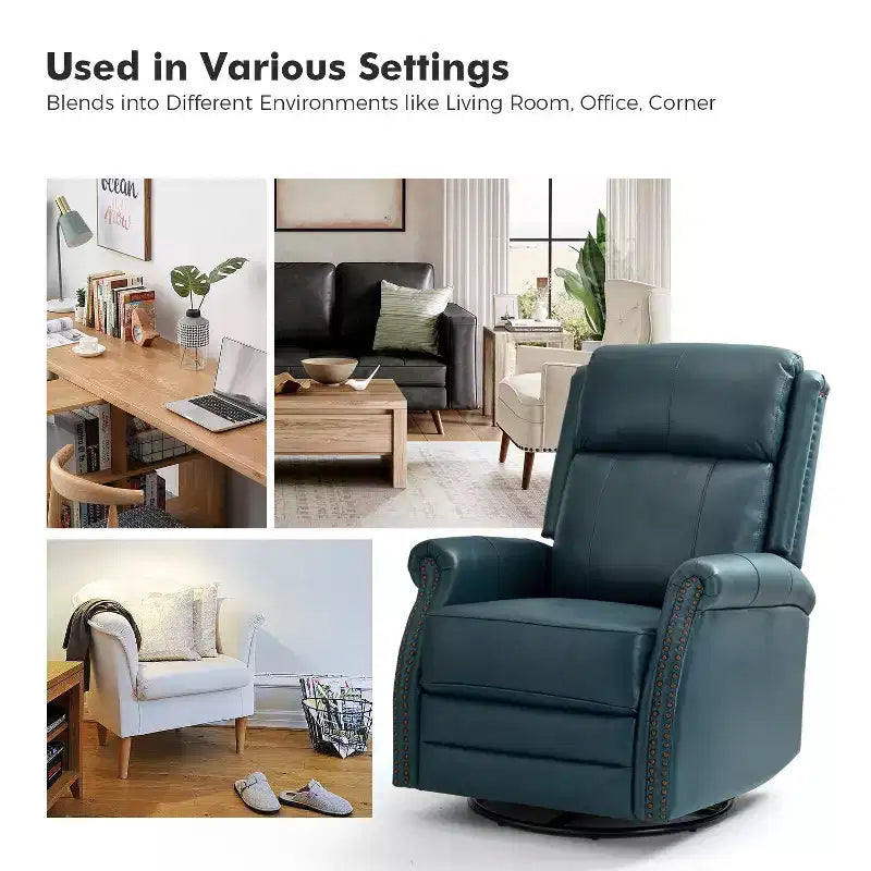 Fauteuil inclinable manuel en cuir véritable